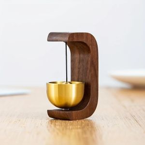 Magnetic Wooden Doorbell Hanging Bell Self-adhesive Creative Door Bells