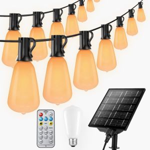 20m 42 Bulbs Solar Light Outdoor Waterproof LED Solar String Lights Garden Hanging Lights Patio Fairy Lights for Backyard Wedding