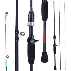 Sougayilang Fishing Rod 1.8m 3 Section UL Jig Fishing Rod Carbon Fiber Stainless Steel Guide Ring Fishing Pole for Freshwater