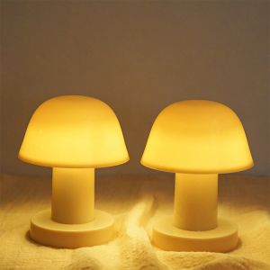 KEBIDU Mini Mushroom Shaped Night Light AA Battery Operated Plastic Material Durable Warm Yellow Glow Compact Size 12.5cm Height Easy Switch On Off For Kids Room Camping Decoration