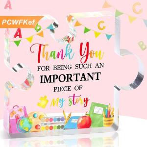 【PCWFKef】 Sáng tạo không thường xuyên Acrylic câu đố đồ họa mảng bám mùa tốt nghiệp Cảm ơn bạn giáo viên phước lành mảng bám bàn văn phòng trang trí quà tặng