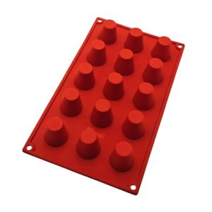 Khuôn lưới làm đá silicon hình trụ 15 lỗ Tự làm bánh Mousse kiểu Pháp Món tráng miệng Dụng cụ làm bánh Bánh quy sô cô la Pudding Khuôn bánh2026