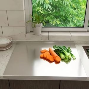 LINSBAYWU Anti-Mold Stainless Steel Cutting Board Thickened Non-Slip Edge Chopping Board Multi-Purpose Double-Sided Fruit Cutting Board Kitchen