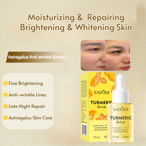 Natural Turmeric Milk Face Serum Brightening Hydration Vegan Non-Comedogenic Formula Moisturizer Dull Skin Revitalization Essence