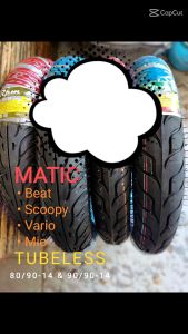 Ban Tubeless Sepasang Depan Belakang 80 / 90 Dan 90 / 90 Ring 14 Ban Beat Ban Vario Ban Scoopy Ban Mio