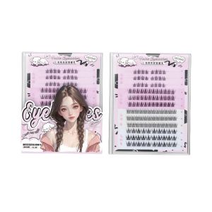 PTK52 ปีกเฉียง ขนตาผสมแบบแยก ความจุขนาดใหญ่ แบ่งส่วน ต่อขนตา ใช้ซ้ำได้ หางนกยูงดอกทานตะวัน ขนตาปลอมแบบไม่ต้องใช้กาว ผู้หญิง