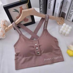 FF.fashion - 👚สปอร์ตบราสายลายตัวอักษร สายไขว้หลังเก๋ๆ #R802👚