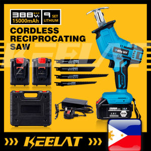 KEELAT KCRS001 Cordless Reciprocating Saw Sabre for Wood Metal Cutting 4 Blades Electric Saw Tool Set With Rechargeable Battery