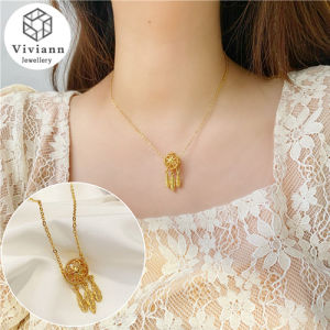 Viviann Fashion sterling silver Retro Dream Catcher Pendant Necklaces Choker Long Chain Necklace Jewerly Gifts For Women Gold plating will not fade for a long time Clavicle Chain Necklace Jewelry