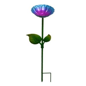 HENRYQ Large Capacity Flower Shaped Bird Bath Iron Durable Bird Bathtub Bird Food Dispenser Convenient Bird Feeding Dish Courtyard