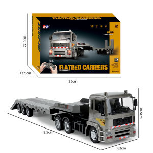 Aoduoyaya 1:20 Scale Remote Control Alloy Flatbed Truck Toy with Lights & Music Simulation Truck Toy Kids Gift