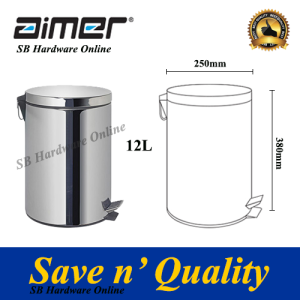 [HEAVY DUTY] AIMER Stainless Steel Dustbin (Round)