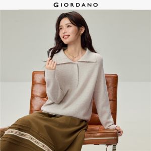 Giordano Beau Monde Women Half placket raglan sleeve sweater Free Shipping 13356634