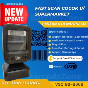 SCANNER BARCODE OMNI 2D VSC BS-8669 SETARA SYMBOL DS 9208 - SUPER SENSITIF