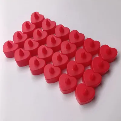 Love Heart Shaped Electronic LED Candle Lamp Flameless Romantic Colorful Decoration Light Lilin Lampu 心型蜡烛