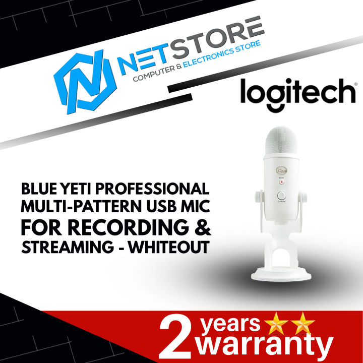 Logitech Blue Yeti Professional Multi Pattern Usb Mic For Recording And Streaming Whiteout 988 4748