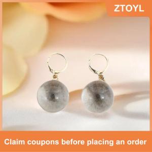 【ZTOYL】 Đơn giản thời trang hình Cầu kính dangle Bông tai cho phụ nữ Phụ Kiện Quà Tặng Hoop bông tai bên đồ trang sức quà tặng