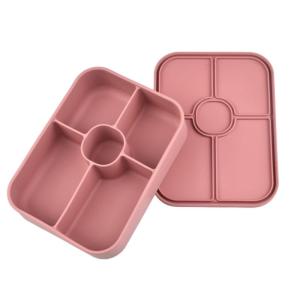User Friendly Silicone Bentos Box 5 Individual Sections With Spill Resistant Lid Meal Carriers For Home Office Use