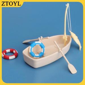 ZTOYL 1 bộ trẻ em Quà tặng NEW Nhựa thuyền đánh cá mô hình mini mô phỏng Dollhouse đồ trang trí thu nhỏ thuyền đánh cá Kit