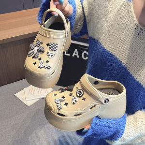 [Free Shipping] New In-Stock WomenS Summer Slippers Versatile For Outdoor Wear Thick-Soled Soft-Soled 9Cm Height-Increasing Perforated Design
