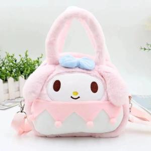 ZEEMIN Halloween Christmas Sanrio Series Cartoon Plush Shoulder Bags Cute Little Doll Kuromi Doll Bag Children Change Storage Bag Kawaii Fashion Plush Bag