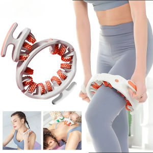 Round Ring Leg Massager Anticellulite 14 Wheels Full-coverage for Neck Shoulder Abdominal Muscle Massage Roller Body Slimming