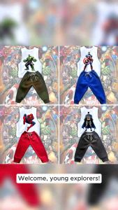 Terno for kids Jogger Pants &white Muscle Tees for Kids Cartoon character Sublimation(1 - 8 yrs old)