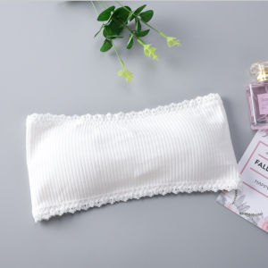 Teens Bra For Girl Kids Bralette Tops Strapless Tube Chest-Wrapped Pure Cotton Top Womens Strapless Bra Wrapped Around The Chest Lace Edge Underwear Girls Teens For Girl Kids