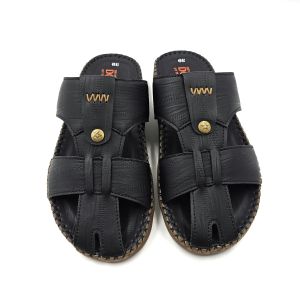 Dép Quai Ngang Nam Da NDK Cao Cấp Đính Khuy Cách Điệu Có Từ Size 38 Đến 45 D.RS