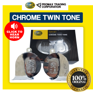 HELLA Car and Motorcycle Chrome Twin Tone Horn Set 12V - 100% Authentic / Original
