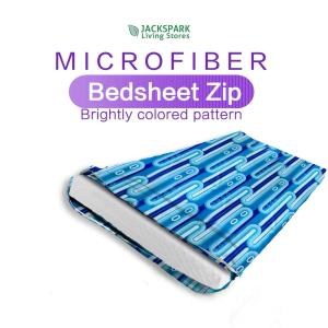 Single Bedsheet With Zip 2” 4” 6” Super Single 8”Queen Zip 8” 4” Corak Cadar Bujang Berzip 100% Microfibre 艺术拉链床单单人双人床