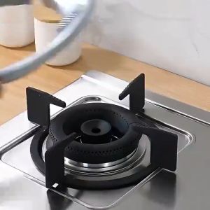 Gas Stove Wind Shield – 8-Hole Design for Stable Flame Heat-Resistant & Durable Cooktop Protector
