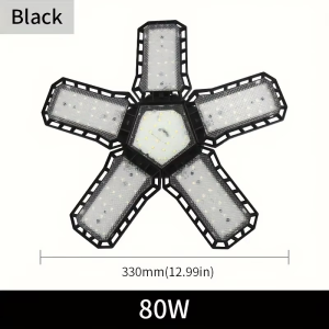 KEBIDUMEI Adjustable LED Garage Light 40W/60W/80W Super Bright Workshop Ceiling Lamp 360° Coverage E26/E27 50000H