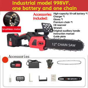 Garden cutting tools carving industry 12-inch chainsaw brushless motor portable cordless chainsaw rechargeable lithium-ion battery 36V
