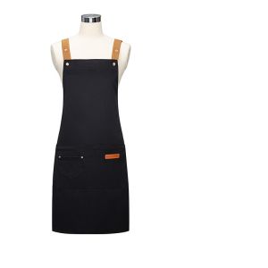 Custom Canvas Waterproof Apron Catering Kitchen BBQ Baking Coffee Shop Milk Tea Shop Strap Home Workwear