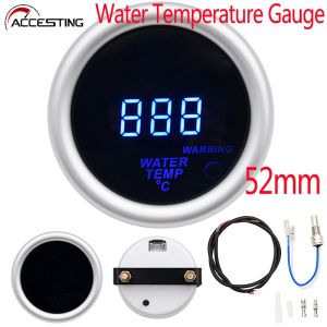 2 52MM Car Digital Blue LED Water Temperature Gauge 40~150℃ Celsius With 32MM Water Temp Joint Pipe Sensor Adapter 1/8NPT Car gauge car meter with sensor