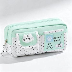 OEUVR Cartoon Print Pencil Case Large Capacity Clear Window Pencil Pouch Kawaii Multi-Layer Pen Bag School