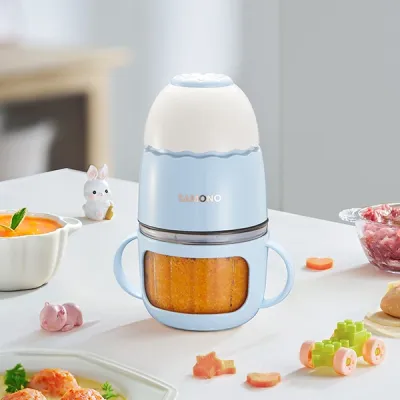 SAMONO Chopper MPASI Mini Baby Food Processor 300ml Blender Bumbu Daging Sayur Buah 8 Mata Pisau Stainless SUS Anti Slip Alat Penggiling Makanan Bayi Multifungsi Wadah Kaca Kelahiran Bayi Garansi Resmi MC200S