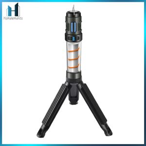 【Homelements】 3 in 1 Telescoping Tripod Outdoor Light USB Rechargeable Flashlight Waterproof Night Fishing Lights with Triangle Bracket for Outdoor Camping
