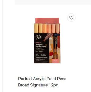 Mont Marte Portrait Acrylic Paint Pens Broad Signature 12pc