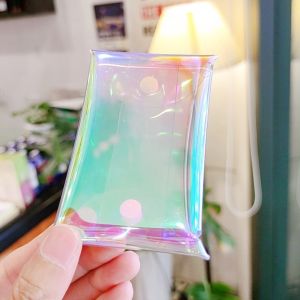 MECOME Transparent Zero Wallet PVC with Buckle Dolls Outdoor Bag Style Multi-size Card Holder Jewelry