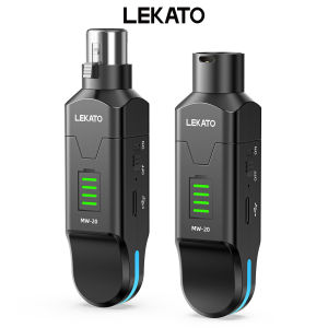 LEKATO MW-20 2.4GHz Wireless Microphone System XLR Transmitter Receiver 48V Phantom Power Transmitter for Dynamic Mic