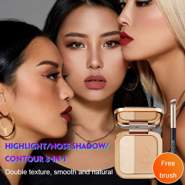 Highlighting and Contouring Powder Palette for Creating a Glamorous