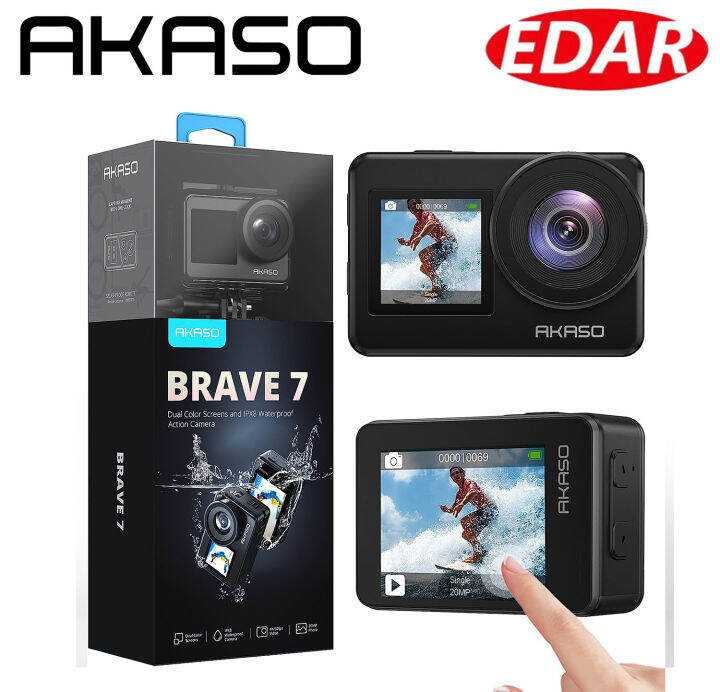 AKASO Brave 7 4K30FPS 20MP WiFi Action Camera With Touch Screen IPX8 ...