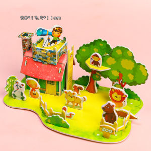 Bộ Thẻ Xếp Hình 3d Ba Chiều DIY Bộ Đồ Chơi Lắp Ráp Mô Hình Đường Phố Mini Cho Bé-NIEVE