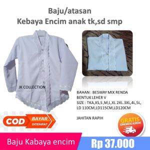 SERAGAM KEBAYA ENCIM ANAK // ATASAN KEBAYA SERAGAM ANAK SDSMP