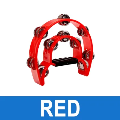 PRADO MALAYSIA Half Moon Tambourine Music Instrument Hand Bell Ring Musical Tools Percussion Band KTV Instrumental Music Tamborin 半月手鼓