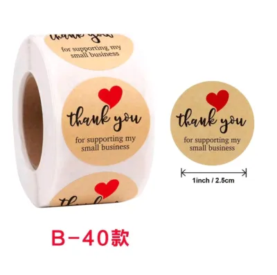 475/500 pcs/roll of self-adhesive label sealing packaging label Thank you sticker