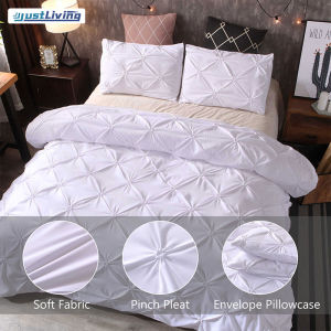 JustLiving Luxury Bedding Set 3Pcs Solid Color Euro Duvet Cover With Pillowcase Soft Twin Queen Double Nordic Bed Cover Set NO SHEET King Set