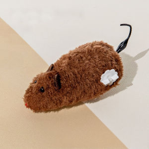 Cat Toy Plush Mouse Clockwork Jumping Squeaky Interactive Pet Play Indoor Chase